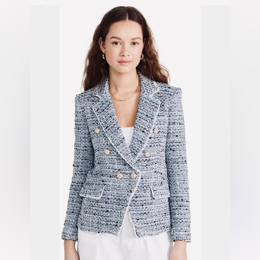 🔥NEW🔥GENERATION LOVE TWEED ELIZA BLAZER blue melange SzL STUNNING Price Firm!